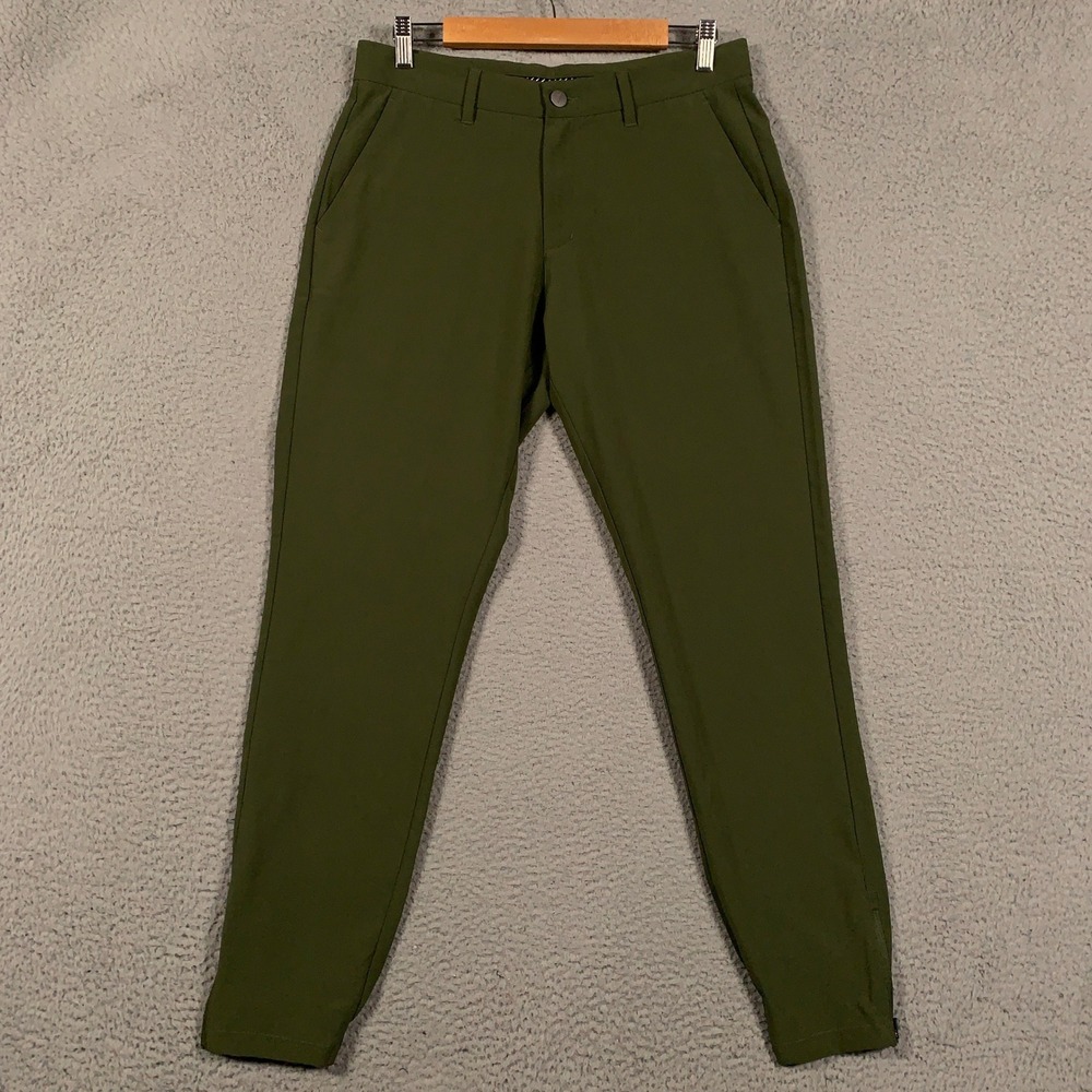 Primo Golf Jogger Pants Men's 32 Regular Olive Green Tapered Ankle Zip Stretch
